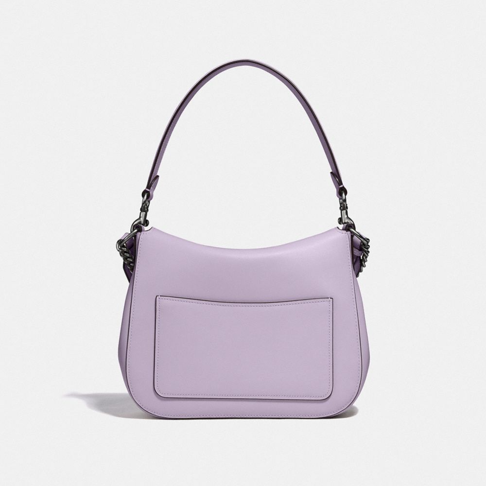 COACH®,SIGNATURE CHAIN HOBO,Leather,Large,Pewter/Soft Lilac,Back View