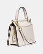 COACH®,WILLIS TOP HANDLE 18,Smooth Leather,Mini,Brass/Chalk,Angle View