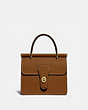 COACH®,WILLIS TOP HANDLE 18,Smooth Leather,Mini,Brass/Sienna,Front View