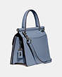 COACH®,WILLIS TOP HANDLE 18,Smooth Leather,Mini,Pewter/Bluebell,Angle View