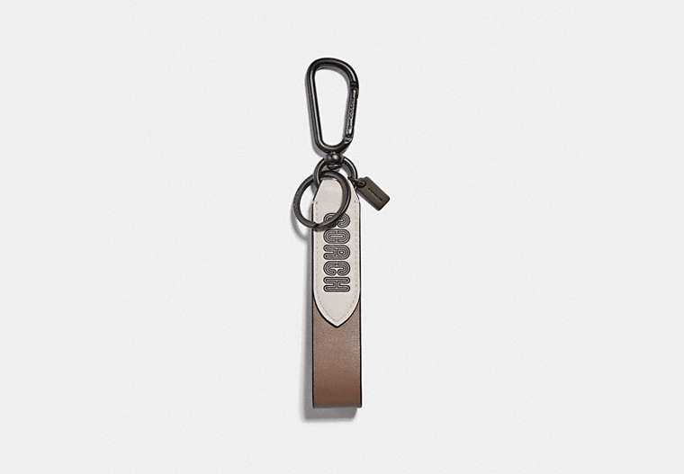 COACH®,LOOP KEY FOB IN COLORBLOCK WITH SIGNATURE CANVAS DETAIL AND COACH PRINT,n/a,Elm,Front View