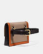 COACH®,HUTTON BELT BAG IN COLORBLOCK,Leather,Brass/Taupe Ginger Multi,Angle View