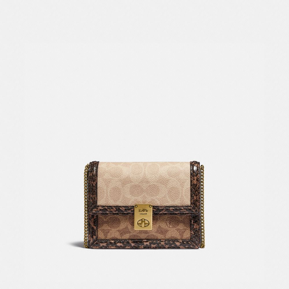 COACH Hutton Belt Bag In Blocked Signature Canvas With Snakeskin Detail