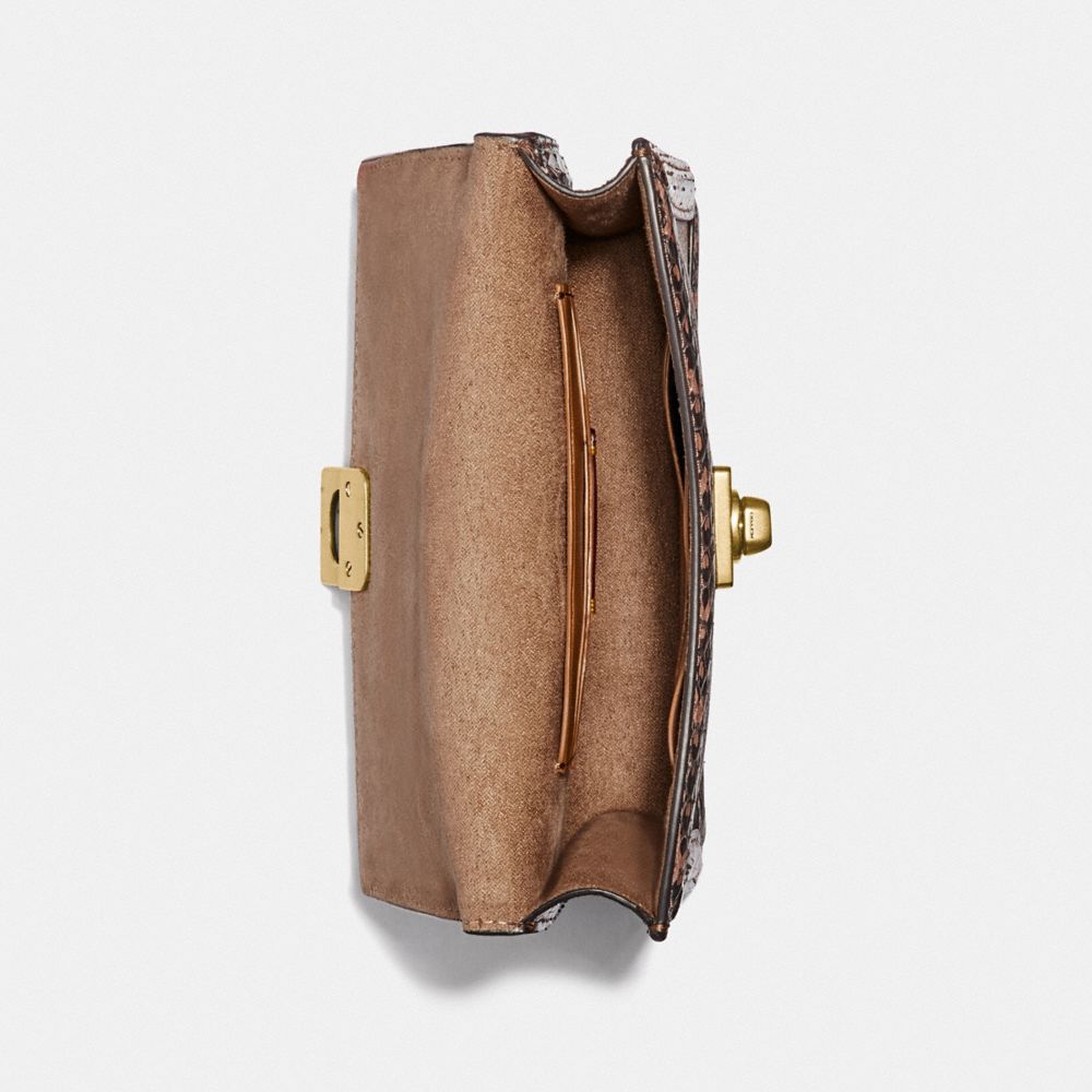 Hutton Belt Bag In Blocked Signature Canvas With Snakeskin Detail