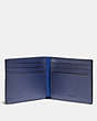 COACH®,SLIM BILLFOLD WALLET IN COLORBLOCK WITH COACH PATCH,n/a,Deep Sky/Blue Mist,Inside View,Top View