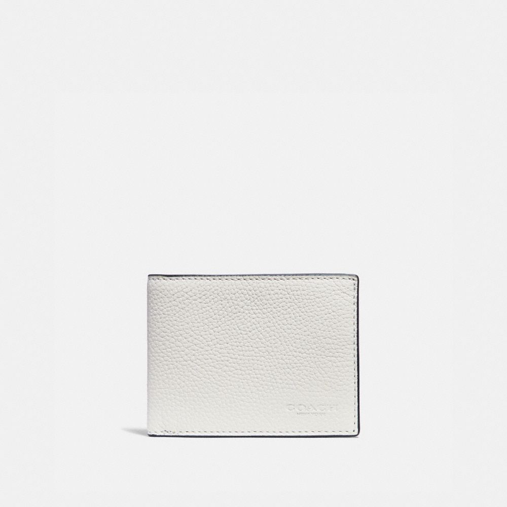 COACH®,SLIM BILLFOLD WALLET IN COLORBLOCK,n/a,Chalk/Black,Front View