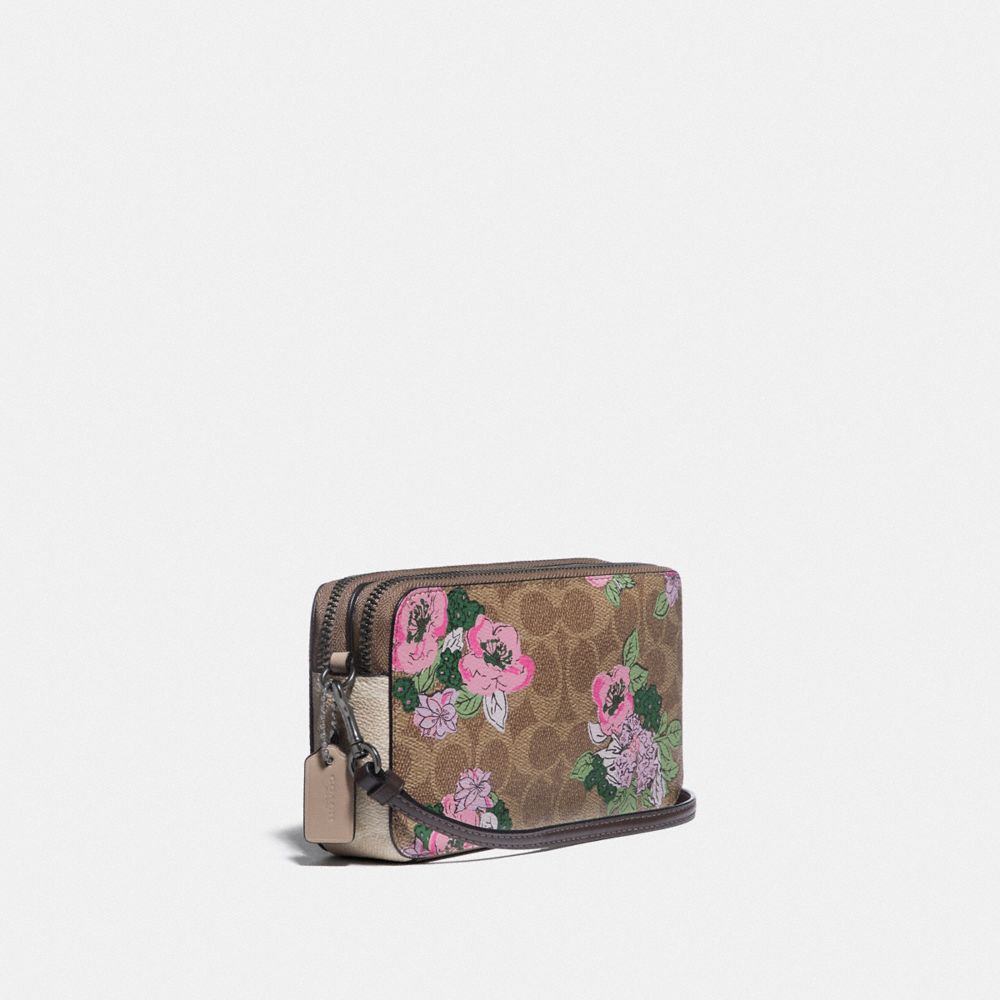COACH®,Kira Crossbody Bag In Signature Canvas With Blossom Print,,Angle View