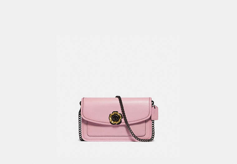 COACH®,PARKER CROSSBODY,Leather,Mini,Pewter/Aurora,Front View