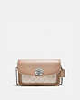 COACH®,PARKER CROSSBODY IN SIGNATURE CANVAS,pvc,Mini,Light Antique Nickel/Sand Taupe,Front View