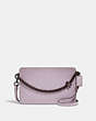 COACH®,SIGNATURE CHAIN CROSSBODY IN COLORBLOCK,Leather,Small,Pewter/Boysenberry Multi,Front View