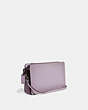 COACH®,SIGNATURE CHAIN CROSSBODY IN COLORBLOCK,Leather,Small,Pewter/Boysenberry Multi,Angle View