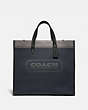 COACH®,FIELD TOTE BAG 40 IN COLORBLOCK,canvas,X-Large,Midnight Navy/Black Copper,Front View