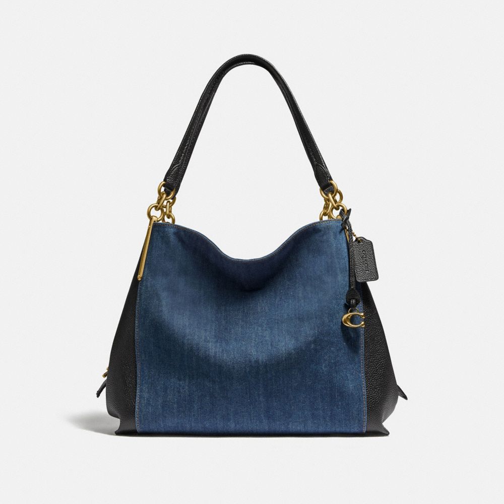 COACH Edie 31 Denim and Leather Shoulder Bag