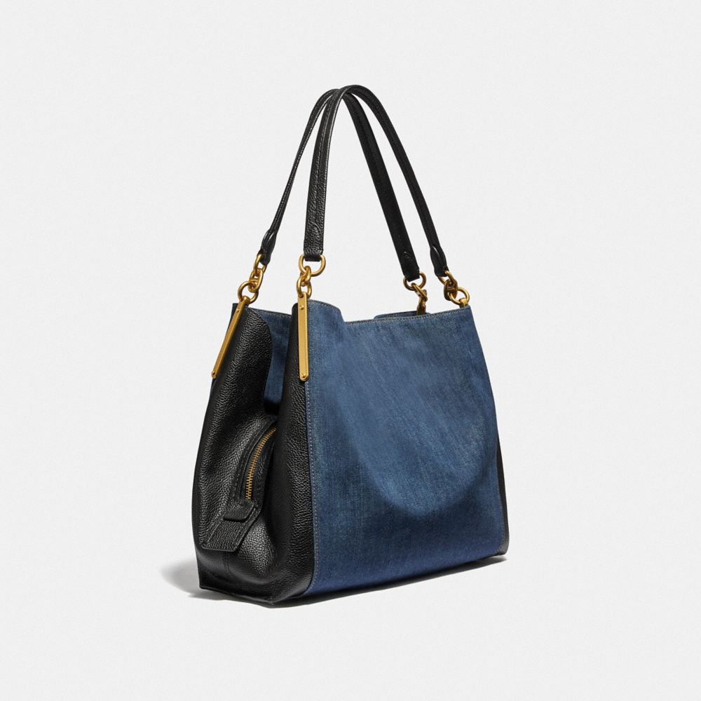 COACH Denim And Leather Blocked Edie 31 Shoulder Bag (medium Denim/brass)  Handbags in Blue