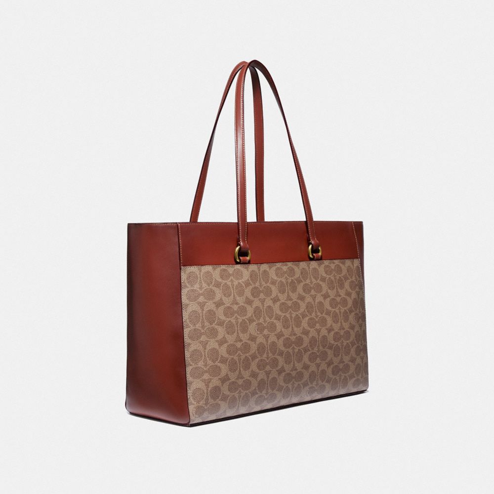 Coach coated canvas signature folio tote new arrivals