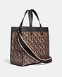 COACH®,FIELD TOTE WITH HORSE AND CARRIAGE PRINT,Coated Canvas/Pebble Leather,Pewter/Brown Black,Angle View