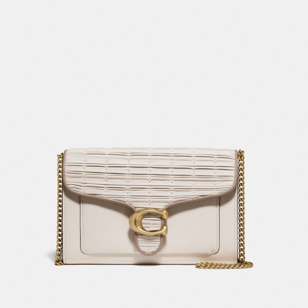 Tabby Chain Clutch With Pleating