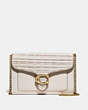 COACH®,TABBY CHAIN CLUTCH WITH PLEATING,Smooth Leather,Mini,Brass/Chalk,Front View