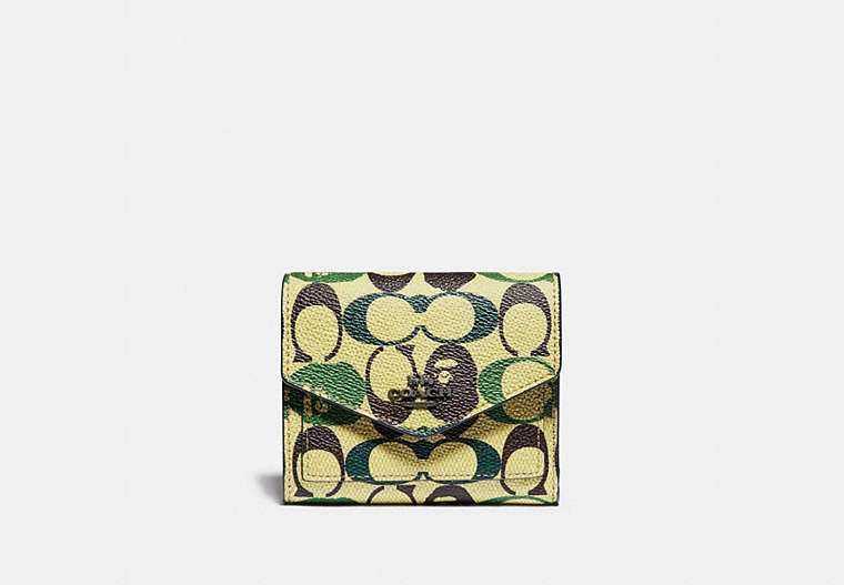 Bape X Coach Small Wallet In Signature Canvas With Ape Head