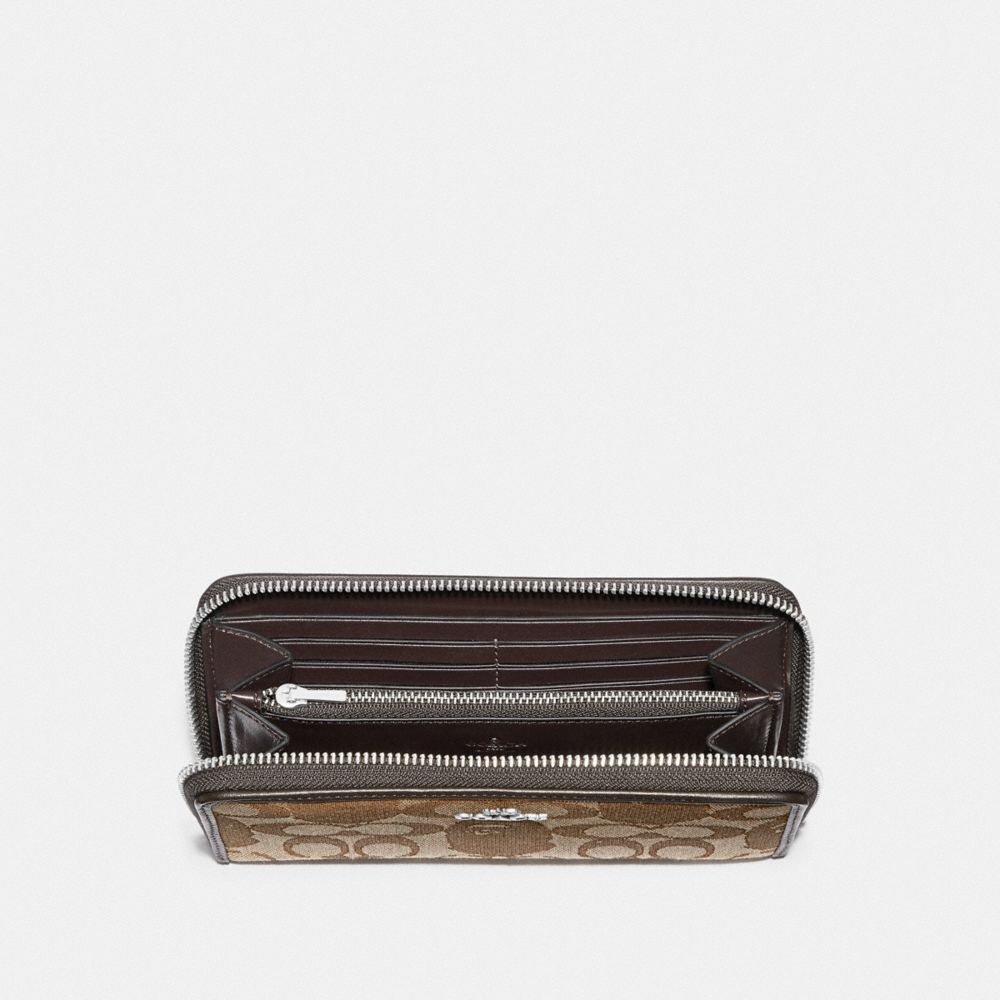 Bape X Coach Accordion Zip Wallet In Signature Jacquard With Ape 