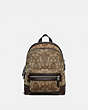 COACH®,BAPE X COACH ACADEMY BACKPACK 23 IN SIGNATURE JACQUARD WITH APE HEAD,Smooth Leather/Jacquard,Medium,Light Antique Nickel/Khaki,Front View