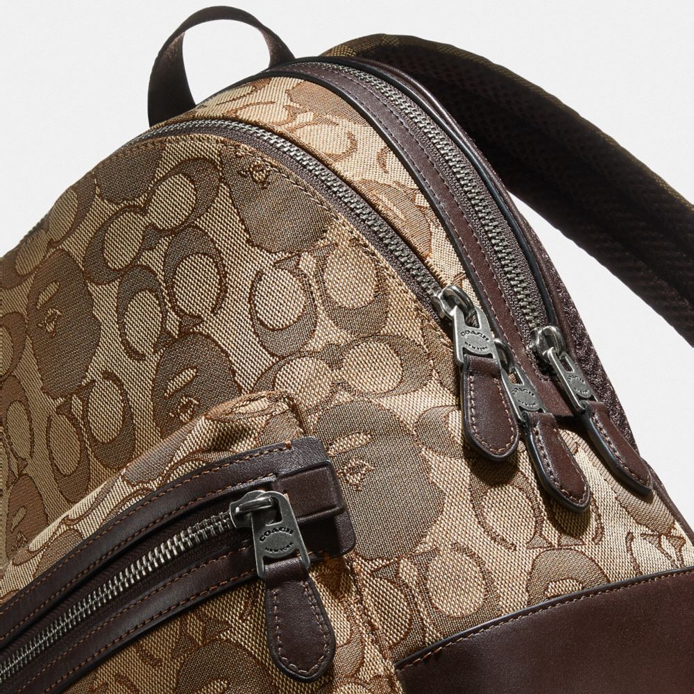 COACH®: Bape X Coach Academy Backpack 23 In Signature Jacquard 