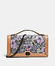 COACH®,RILEY CHAIN CLUTCH WITH HERITAGE FLORAL PRINT,canvas,Mini,Pewter/Soft Lilac Multi,Front View