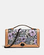 COACH®,RILEY CHAIN CLUTCH WITH HERITAGE FLORAL PRINT,canvas,Mini,Pewter/Soft Lilac Multi,Front View