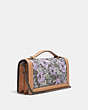 COACH®,RILEY CHAIN CLUTCH WITH HERITAGE FLORAL PRINT,canvas,Mini,Pewter/Soft Lilac Multi,Angle View
