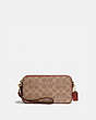 COACH®,KIRA CROSSBODY IN COLORBLOCK SIGNATURE CANVAS,Coated Canvas,Mini,Brass/Tan/Rust,Front View