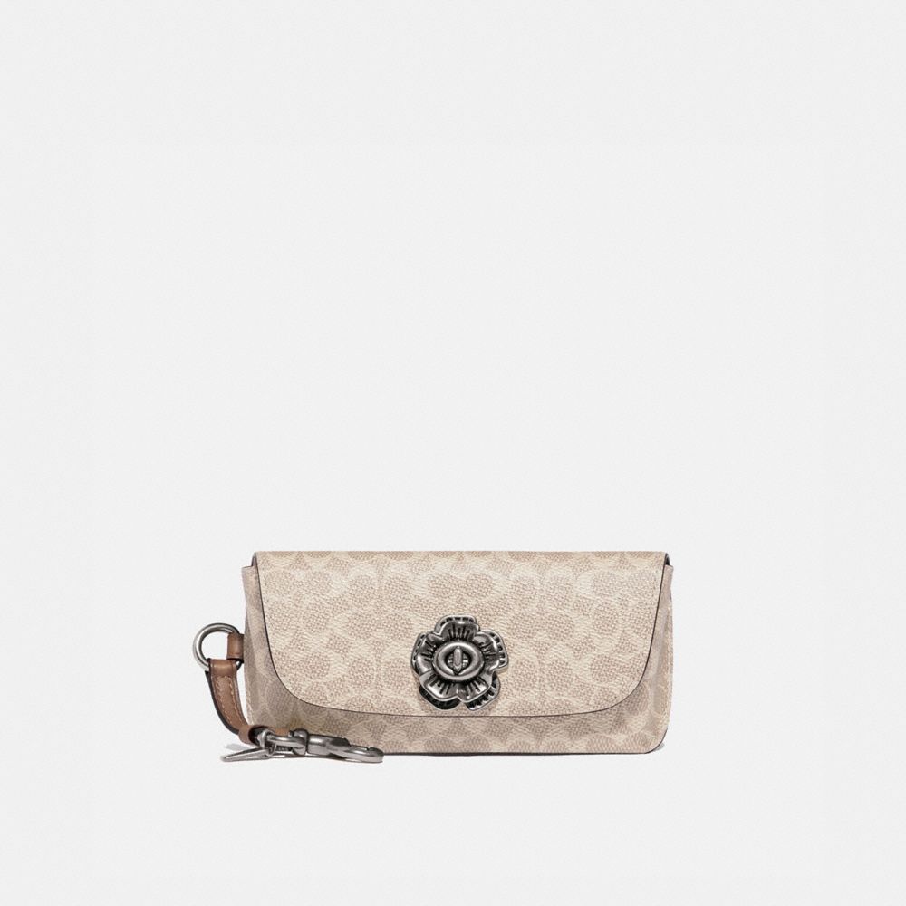 COACH®  Sunglass Case Bag Charm In Signature Canvas