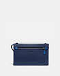 COACH®,RIVINGTON CONVERTIBLE POUCH IN COLORBLOCK,Leather,Mini,Deep Sky/True Navy,Front View