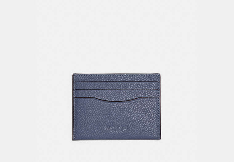 COACH®,CARD CASE,Leather,BLUE MIST,Front View