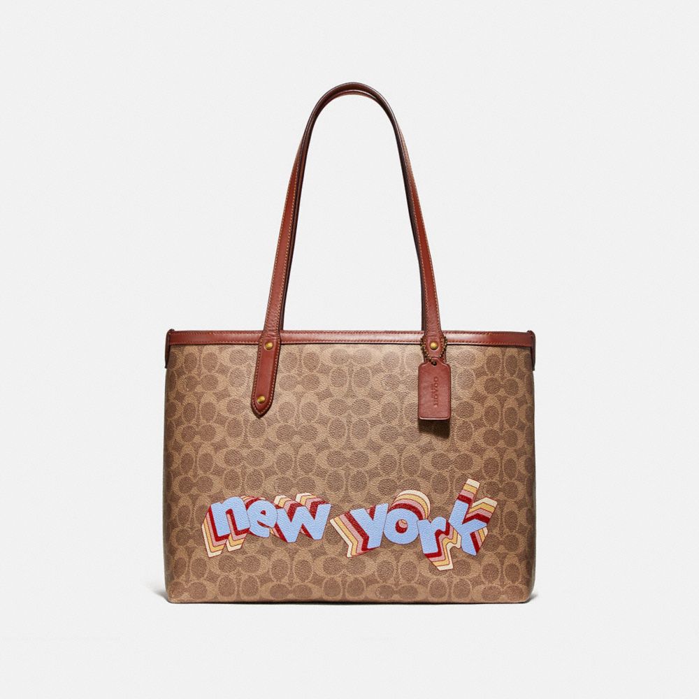 COACH Central Tote With Zip In Signature Canvas By Tyler Spangler COACH