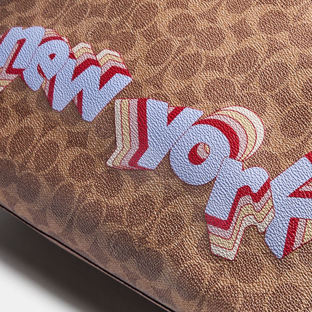 Central Tote With Zip In Signature Canvas By Tyler Spangler