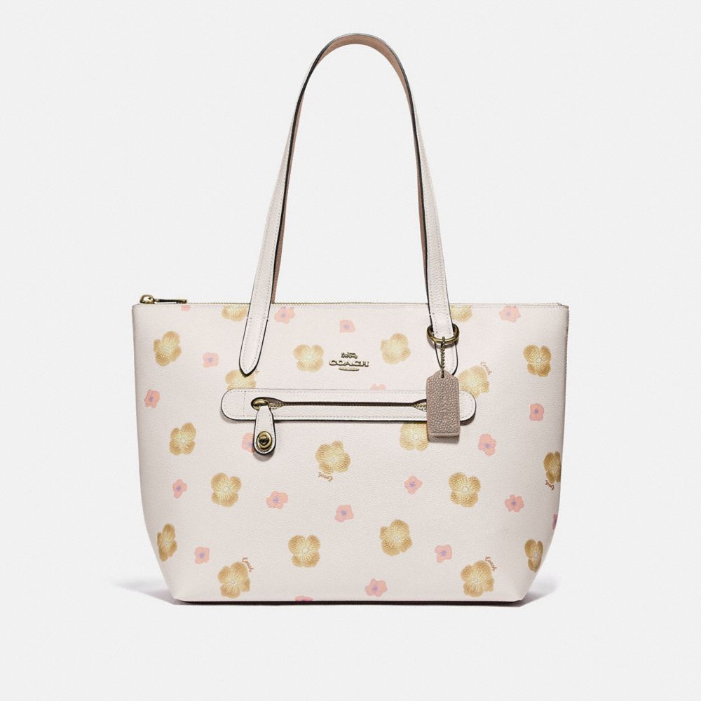 COACH®,Taylor Tote With Pansy Print,,Front View