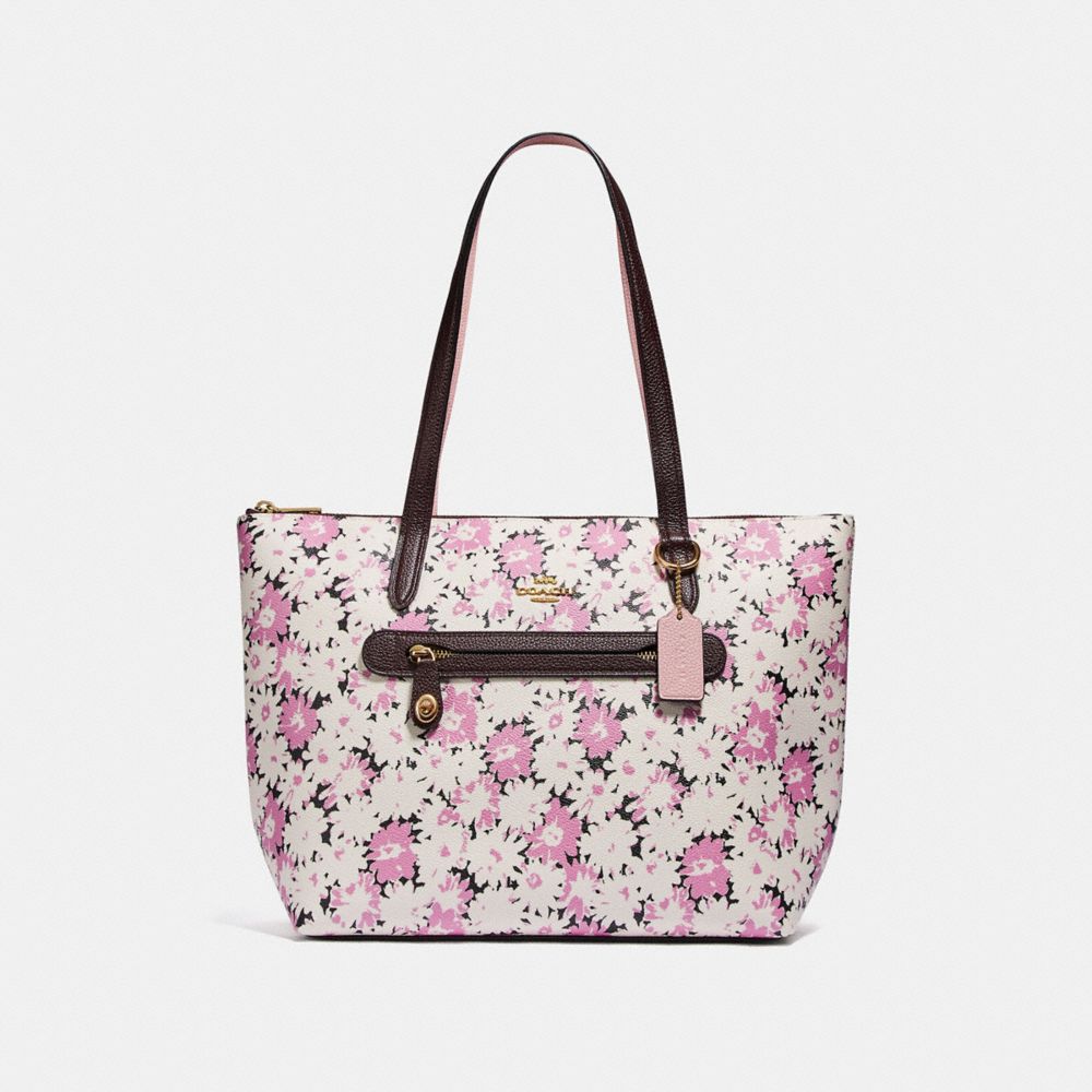 Coach taylor tote with pansy online print