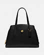COACH®,LORA CARRYALL,Leather,X-Large,Brass/Black,Front View