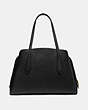 COACH®,LORA CARRYALL,Leather,X-Large,Brass/Black,Back View