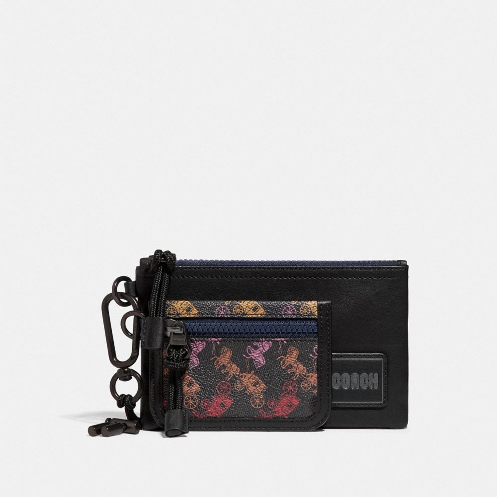 Double Pouch Lanyard With Horse And Carriage Print