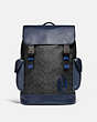 COACH®,RIVINGTON BACKPACK IN SIGNATURE CANVAS WITH COACH PATCH,pvc,Large,Black Copper/Charcoal,Front View