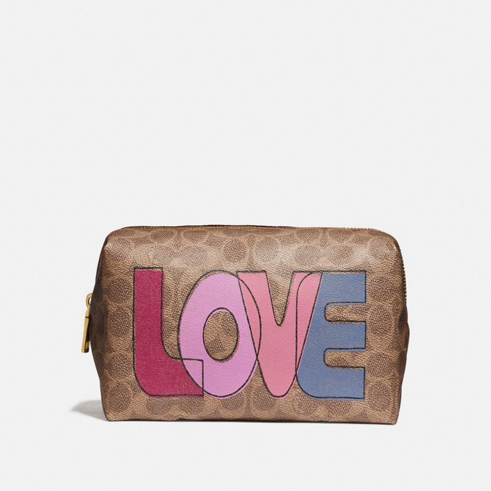 Charlie pouch in signature canvas with love print hot sale