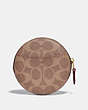 Round Coin Case In Signature Canvas With Love Print
