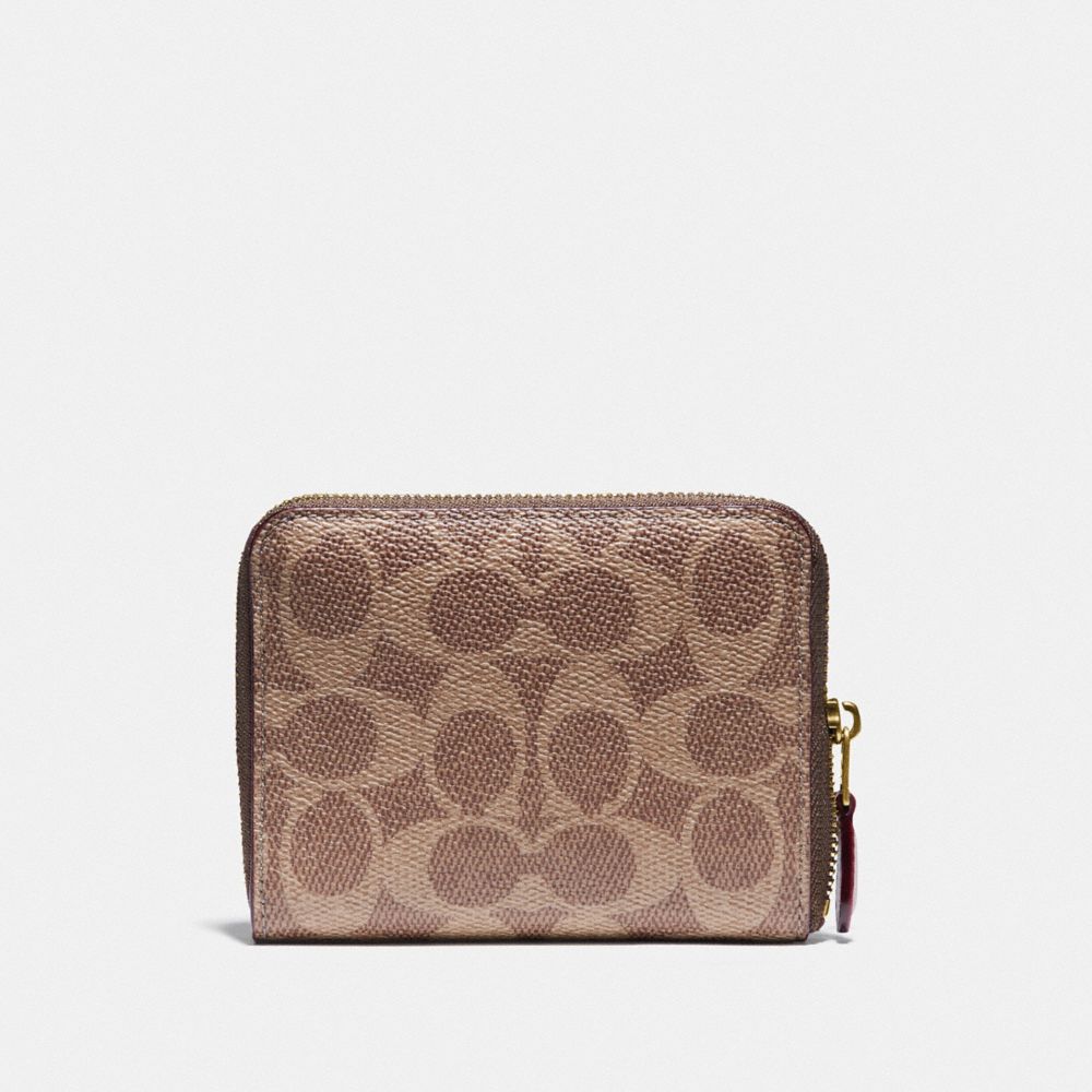 Small Zip Around Wallet In Signature Canvas With Love Print