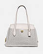 COACH®,LORA CARRYALL IN SIGNATURE CANVAS,pvc,X-Large,Brass/Chalk Chalk,Front View