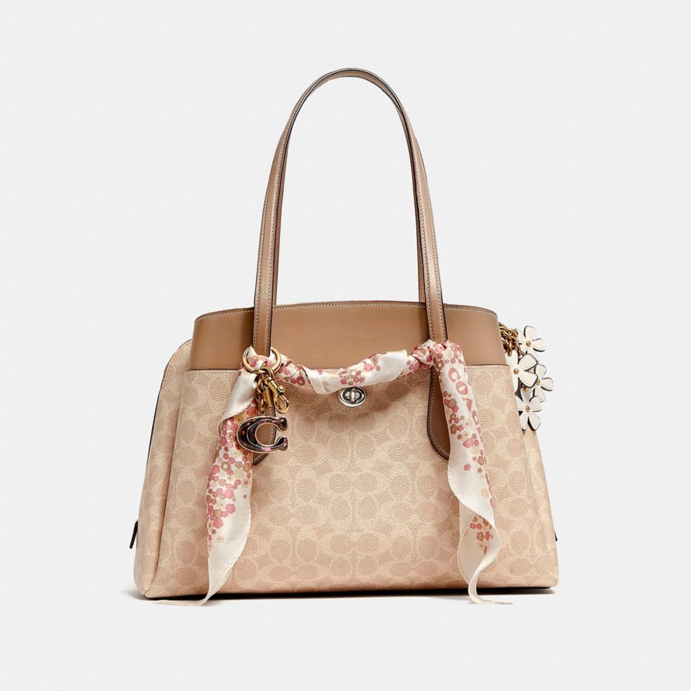 COACH®,Lora Carryall In Signature Canvas,,Angle View