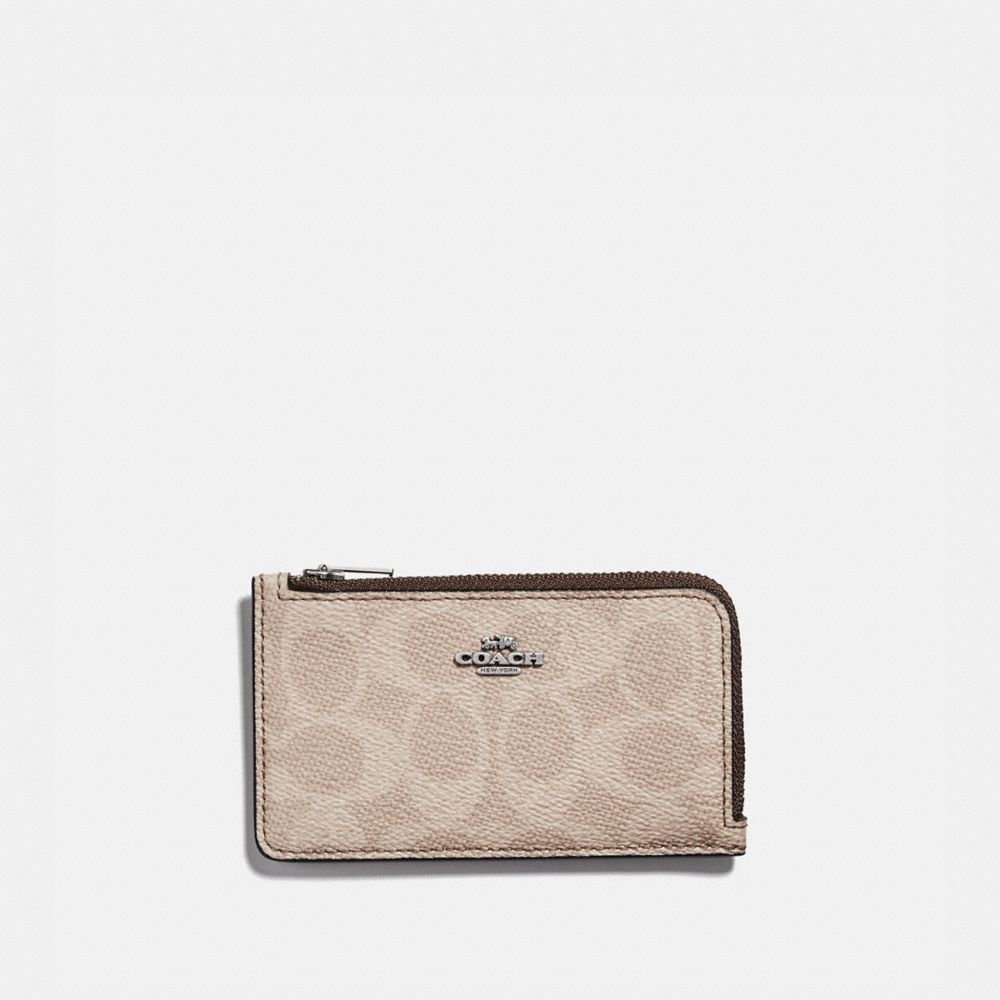 COACH Outlet Small L Zip Card Case In Blocked Signature Canvas