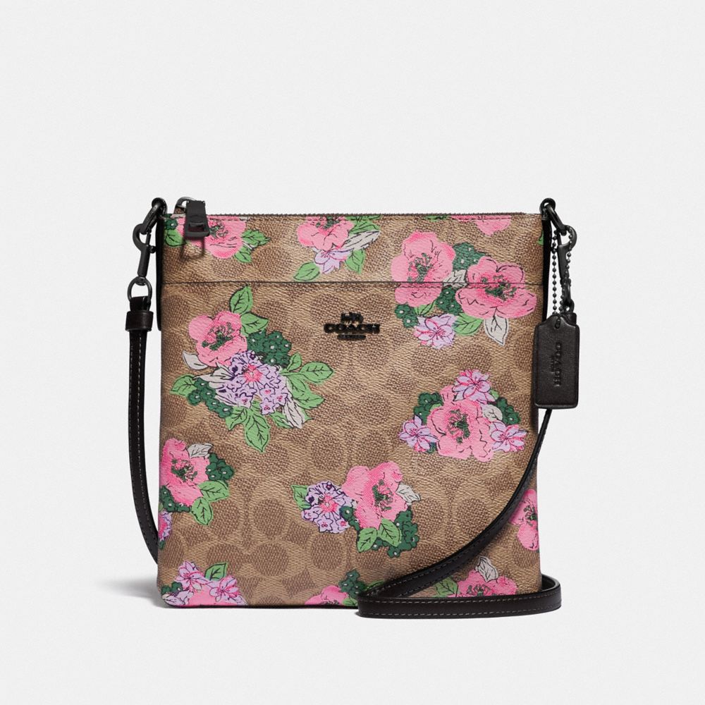 Bandoulière Kitt Messenger En Toile Signature Avec Imprimé Fleurs