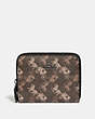 COACH®,SMALL ZIP AROUND WALLET WITH HORSE AND CARRIAGE PRINT,pvc,Pewter/Brown Black,Front View