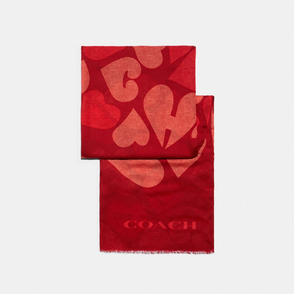 Coach Hearts Print Shawl